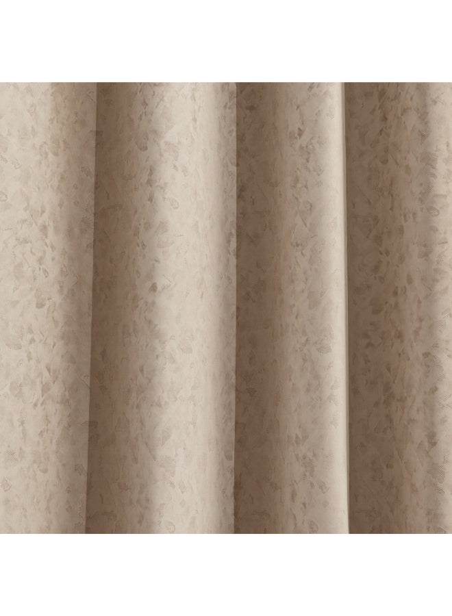 Home Box Jacquard Curtain Set - Beige - 2 Pieces - Image 3